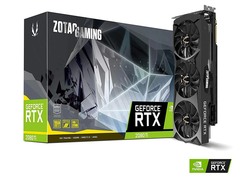 Zotac Gaming GeForce RTX 2080 Ti Triple Fan 11GB GDDR6 PCI-E Gen 4x4 - Graphics Card - كرت الشاشة